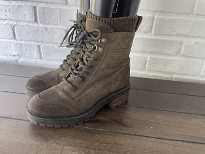 Botas de encaje de combate con cordones de gamuza marrón Zodiac talla 7 Foto 1 de 4