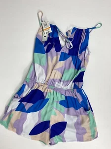 The Bikini Lab Damen (S) kleiner Strampler Lavendel Abstrakt Badeanzug Überwurf Neu mit Etikett - Bild 1 von 5