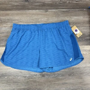 ASICS Shorts Womens 2XL Blue Running Shorts Lined Elastic Waist Pocket Zipper - Picture 1 of 11