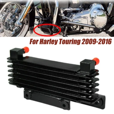 Radiador enfriador de aceite de aluminio para Harley Touring Road King Street Glide 2009-2016 Foto 1 de 4