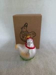 Vintage Hand Blown Thomas Pacconi Christmas Rooster Ornament 2003 Classic - Picture 1 of 4