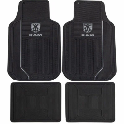 New 4pc RAM Elite Car Truck Suv Van Heavy Duty All Weather Rubber Floor Mats Set — 第 1/3 张图片