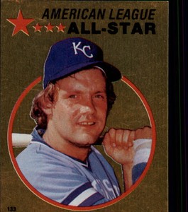 1982 Topps Stickers Baseball Card #133 George Brett FOIL
