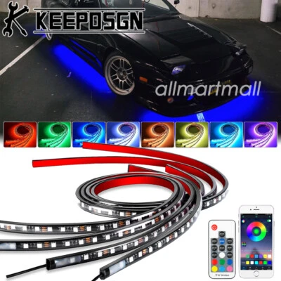 汽车 RGB LED 灯条发光车身套件霓虹灯应用程序遥控器适用于日产 180SX S15 — 第 1/4 张图片