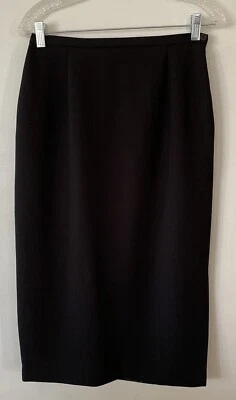 Falda Karen Scott Petites Negra Forrada Larga Recta Lápiz Ranura Mujer’s Talla 10 Foto 1 de 3