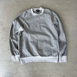 twenty montreal men’s gray stripe pullover w front pouch/pockets size M - Picture 1 of 6
