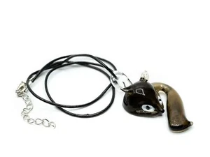 Fuchs Kette Miniblings 80cm Anhänger Halskette Fuchskopf Lampwork Glas braun - Bild 1 von 4