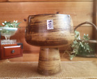 Vintage Japanese Ikebana Pedestal Vase Compote Suiban Pot Mid-Century Wabi-Sabi