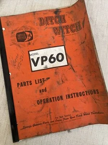 Ditch Witch Tractor VP60 Vibratory Plow Attachment Owner & Parts Manual R60 Book - Picture 1 of 4