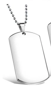 Collana con piastrina militare in acciaio inox catenina ciondolo unisex stella - Foto 1 di 9