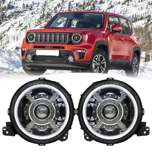 Conjunto de faros LED halo de haz alto/bajo para Jeep Renegade 2015-2021 2X - Imagen 1 de 16