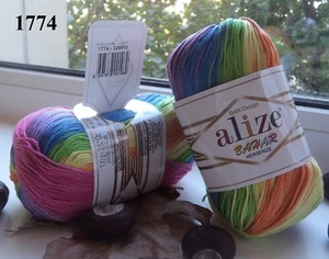 Garn Alize Bahar Batikgarn 100% mercerisiert Baumwollgarn mehrfarbig Garn bunt - Bild 1 von 12