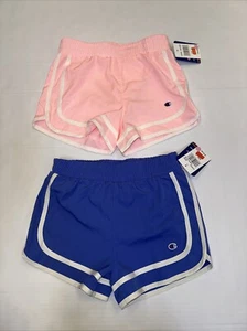 Champion Girls 2 Pack Active Shorts w/ Liner Size SPink/Deep Forte Blue - Picture 1 of 3