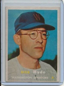 1957 Topps Baseball Card Dick Hyde Pitcher Washington Senators EX MINT # 403 - Picture 1 of 2