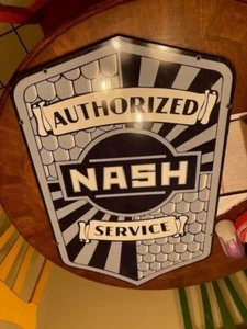 36" NASH AUTHORIZED SERVICE PORCELAIN METAL SIGN - Picture 1 of 7