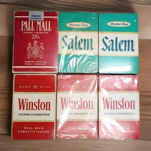 6 seltene Decks Zigarettenwerbung Spielkarten Winston Pall Mall Salem versiegelt - Bild 1 von 9