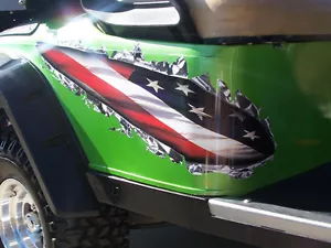 Golf Cart Rip Metal FULL COLOR Graphics Set fit EZGO club Car Yamaha decals - Foto 1 di 10