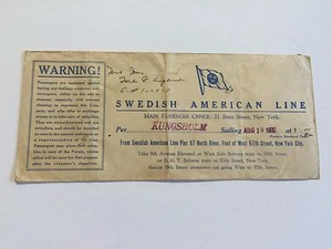Swedish American Line (Kungsholm) 15. August 1932 (Swedish American Line Pier 97)  - Bild 1 von 6