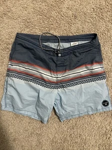 Billabong Uomo Tg Alta 38 Boardshorts Coulisse Multicolore Righe Motivo - Foto 1 di 14