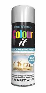 Flat Mat White Spray Paint Wood Metal Interior & Exterior Spray 250ml