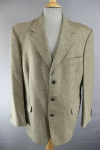 SUPERB PURE WOOL PIERRE CARDIN LIGHT BROWN TWEED JACKET 41 INCH - Picture 1 of 12