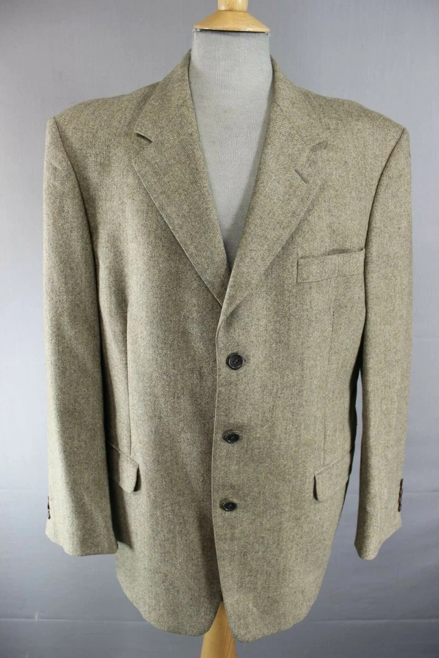 SUPERB PURE WOOL PIERRE CARDIN LIGHT BROWN TWEED JACKET 41 INCH - Image 1 of 4