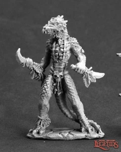 Echsenmensch Schamane Zinn Fantasy Miniatur Sensenmann Minis RPR03607 Julie Guthrie - Bild 1 von 2