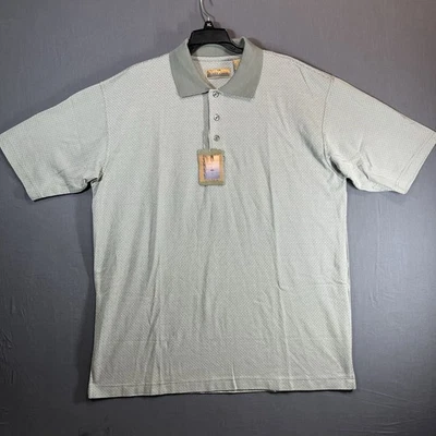 Новый с Ярлыками винтажный Bobby Chan рубашка-поло мужской большой геометрический шелк хлопковая смесь - Изображение 1 из 4