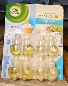 AIR WICK NATURAL ESSENTIAL OILS REFILLS 4 SNUGGLE FRESH LINEN & 4 FRESH WATERS - Picture 1 of 1