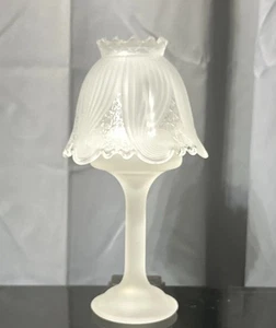 Partylite Clairmont Tealight Lamp Frosted Glass P0373~Victorian Style 10”T x 5.5 - Picture 1 of 15