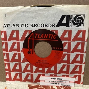 EX • ARETHA FRANKLIN “Rock Steady / Oh Me Oh My” 45 ATLANTIC 2838 Jukebox Strip - Picture 1 of 3