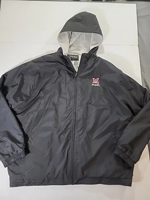 Vtg Gear For Sports Miami Of Ohio Full-Zip Hooded Windbreaker Jacket 2XL - Image 1 of 4