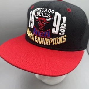 VTG AJD Chicago Bulls 1991 92 93 NBA Champions Snapback Hat Cap USA New W/ Tags - Picture 1 of 6