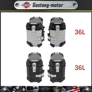 Motorcycle 36L Side Case Hard Saddlebag Box Trunk Tour with Support Rack - Picture 1 of 17