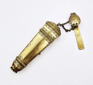 EDLES DOPPELSEITIGES CHATELAINE ETUI ETUI aus vergoldetem Kupfer aus dem 18. Jahrhundert - Bild 1 von 11