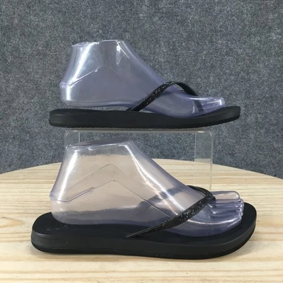 Женские сандалии Reef 7 шлепанцы черные с носком повседневные без шнуровки блестящие НОВЫЕ - Изображение 1 из 4