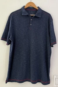 Nat Nast Luxury Originals Mens Dark Blue Polo Shirt Sz XL S/L Contrast Stitch - Picture 1 of 18
