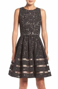Eliza J Cotton Blend Fit & Flare Dress (size 12) - Picture 1 of 2