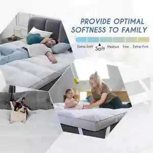 4" Premium Mattress Topper White Luxury Down Alternative Fiber with Elastic Band - Picture 1 of 3