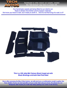 Carpet Set Handmade to Order Auto Velour Volkswagen Jetta Mk1 Saloon - Picture 1 of 9