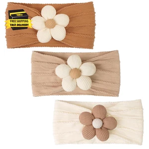 3 Pcs Baby Flower Headbands Baby Girls Nylon Headbands Soft Stretchy Headwear Ha - Picture 1 of 9