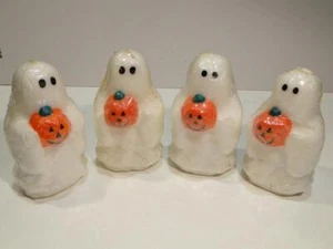 Vintage 1993 Applause Ghost Carrying Pumpkin Candles Set of 4 - Picture 1 of 4