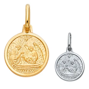14K Weiß Gelbgold Taufe religiös Anhänger weiß gelb Taufanhänger  - Bild 1 von 13