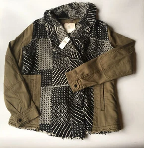 Anthropologie Hei Hei Sz M Fringed Fieldwork Army Green Anorak Jacket NWT - Picture 1 of 11