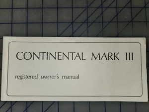 1969 Lincoln Continental Mark III Owners Manual - Foto 1 di 1