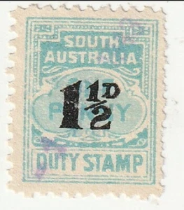 South Australia - Revenue, SA Stamp Duty 1½d Provisional 1938 - Picture 1 of 1