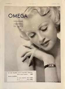 Anuncio de reloj Omega 1936 - Colección Laure Albin Guillot Nouvelle - Anuncio impreso vintage - Imagen 1 de 1