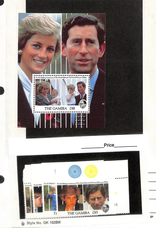 Gambia, sello postal, #1080..1089 como nuevo NH, 1991 princesa Diana Foto 1 de 1