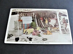 Navajo Indian Blanket Weaver, N:786, Denver, Arizona-1907 Unposted Postcard. - Picture 1 of 5