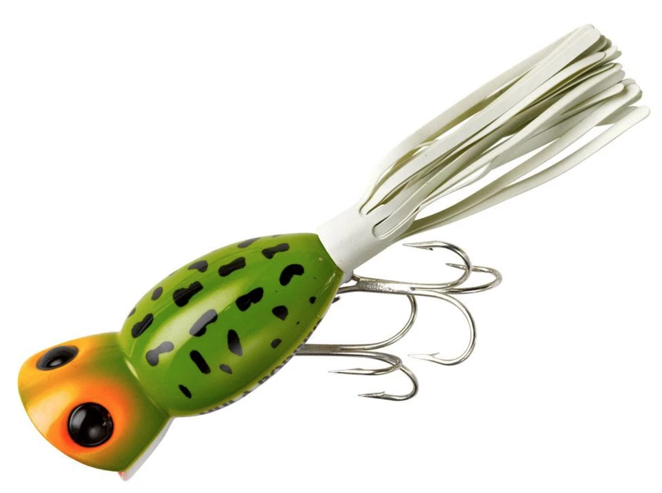 G750 Arbogast Hula Popper 5/8 Oz Frog/white Belly Fishing Lure